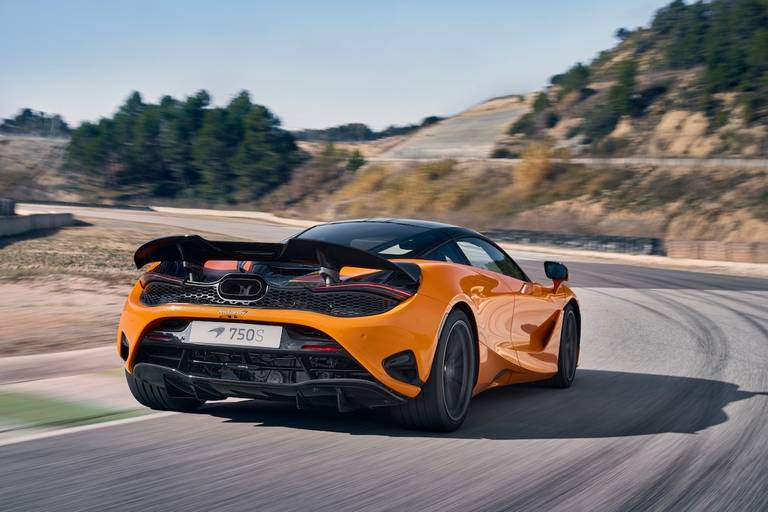 McLaren 750S (2023) dynamic, rear view