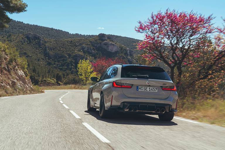 BMW M3 Touring (2023) dynamic, rear view