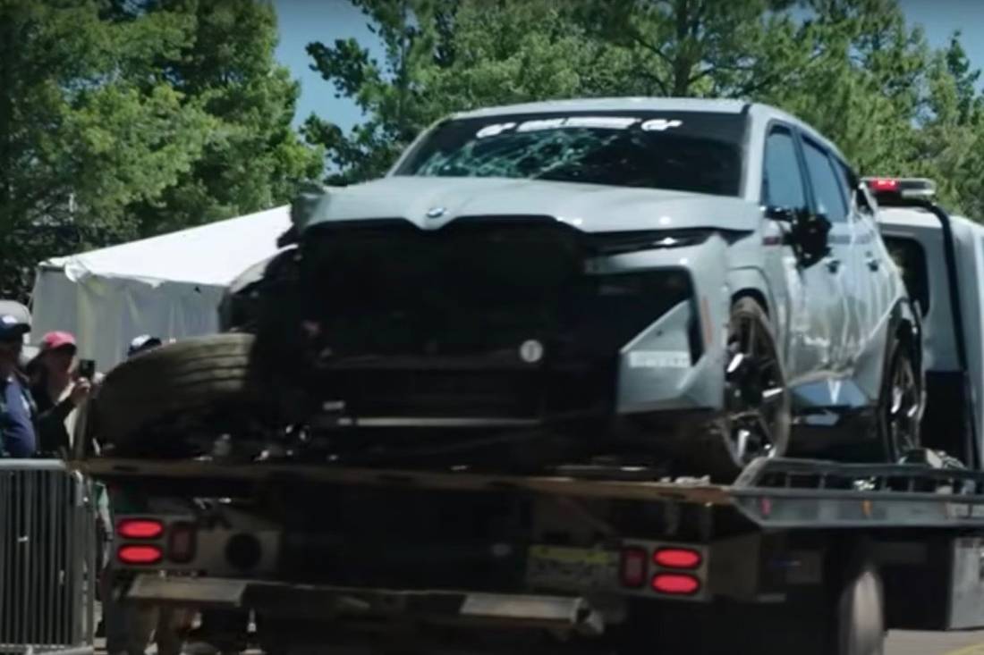 BMW XM crash Pikes Peak 2023